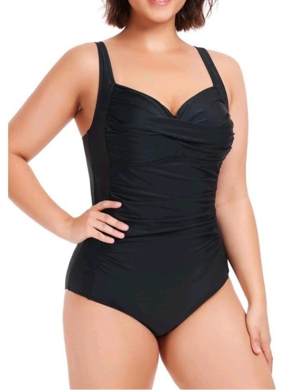 NWT Ocean Blues ruched one-piece swimsuit XXL